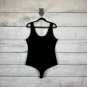 Pinsy Plus Size Black Bonded Scoop Tank Shapewear Bodysuit Size 2X LONG